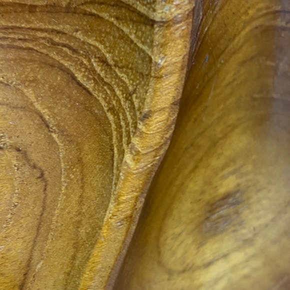 VTG Wooden Charcuterie Board MCM Monkey Pod Snack Dish 14” - Picture 5 of 7